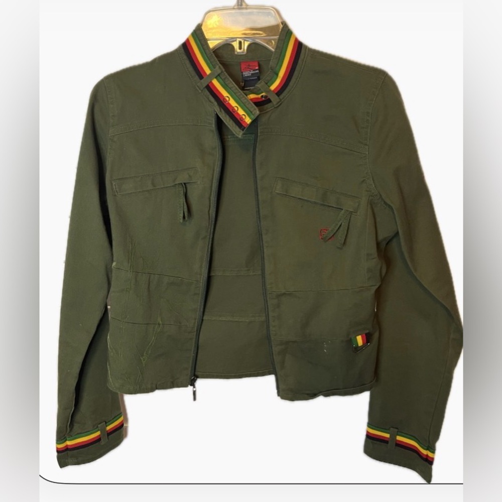 School of Hardknocks Green Jacket with Multicolor Trim